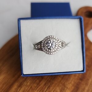 PASSES 💎 test 925 Sterling Silver Moissanite Engagement Ring. Can Be Resized